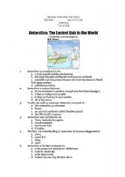 English Worksheet: Antartica