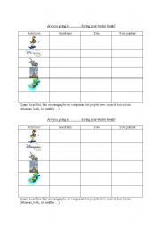 English Worksheet: pair work are you going to ? 