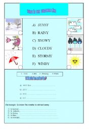 English Worksheet:  What is the weather like 