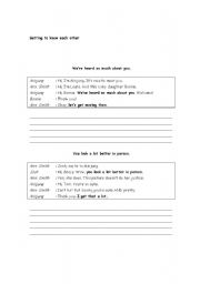 English Worksheet: useful expression for the first day