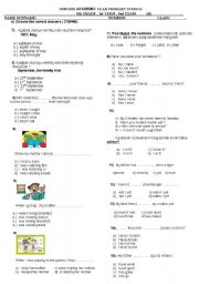 English Worksheet: 8th grade students( Past continous and present perfect tense)