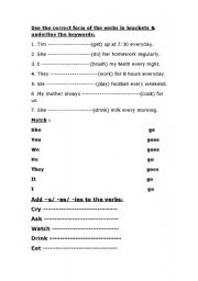 English worksheet: PresentSimple.revision