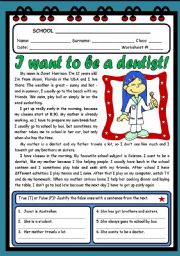 I WANT TO BE A DENTIST! ( 2 PAGES )