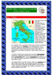 Inside the continent Europe - Italy (Part 1 of 2) (6 pages)