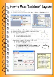 English Worksheet: How to Make Spiral Notebook Layouts
