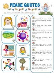 PEACE QUOTES AND ACTIVITIES - 2 pages