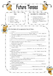 English Worksheet: WILL and BE GOING TO