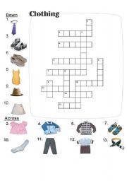 English Worksheet: clothing