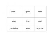 English Worksheet: bingo 