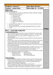 Lesson Plan(used for Open Class Contest) - ESL worksheet by skdisk