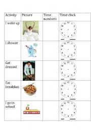 English Worksheet: telling the time