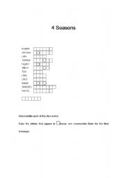 English Worksheet: 4 seasons 