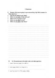 English Worksheet: Exercises with be going to