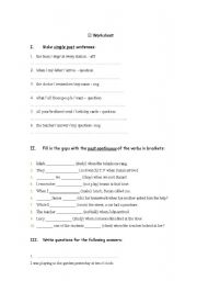 English worksheet: PAST SIMPLE, PAST CONTINUOUS