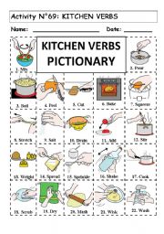 Italian Vocabulary Exercise - Picture Matching Exercise - Kitchen