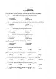English worksheet: english test for grade3