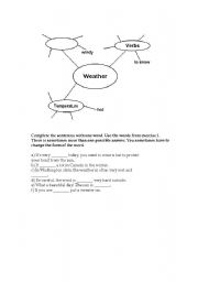 English worksheet: weather spidogram