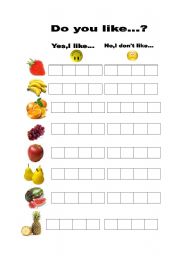 English Worksheet: Do you like fruits