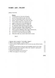 English Worksheet: Romeo and Juliet: Prologue 