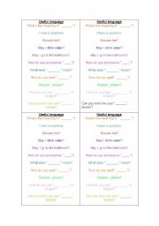 English worksheet: Useful language