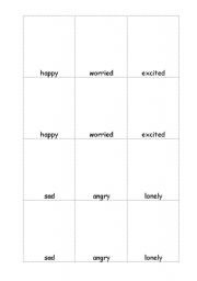 English worksheet: feelings pairs