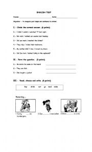 English Worksheet: Past Continuous and Simple Past test
