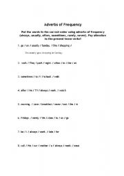 English worksheet: Adverbs of Frequency