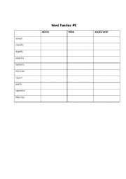 English Worksheet: Word Family Practice