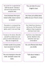 Speaking cards- What do you in these situations? - ESL worksheet by ...