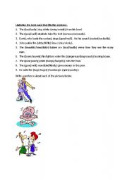 English worksheet: adverb exercises