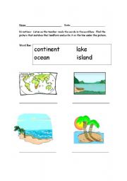 English worksheet: Label the Landform 