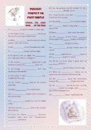 English Worksheet: PRESENT PERFECT or PAST SIMPLE. (WITH KEY)
