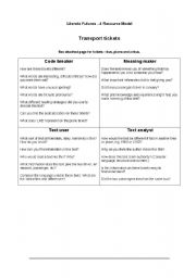 English Worksheet: 4 Resources Model Literacy Activity