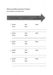 English worksheet: Where & When sentence practice