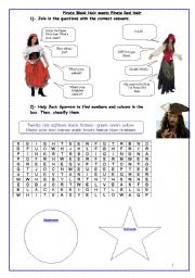 English Worksheet: Pirates and Personal Information