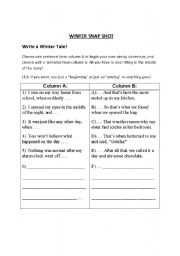 English Worksheet: Winter Snapshot