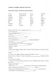 English Worksheet: Twilight. Hospital Scene. Fill in the blanks