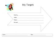 English worksheet: my targets for English for 