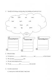 English worksheet: Know your foods