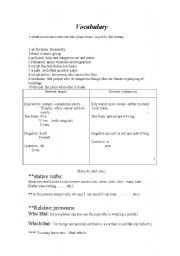 English Worksheet: vocabulary