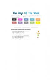 English Worksheet: The Days of the Week