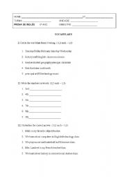 English Worksheet: 6 th grade