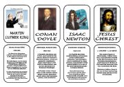 Famous people speaking cards (was,were) part 7