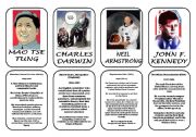 Famous people speaking cards (was,were) part 9