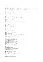 English worksheet: Lyrics for the song 