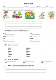 English Worksheet: English test