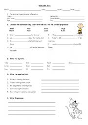 English Worksheet: English test