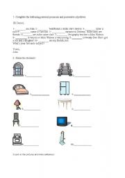 English Worksheet: Vocabulary: jobs and elements of a house