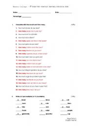 English worksheet: how much and how manu
