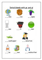 English worksheet: Initial sound blends with 